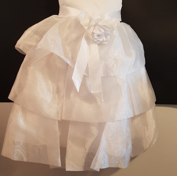 Crayon Kids Gorgeous White Dress w/Big Flower 4T - Picture 4 of 6